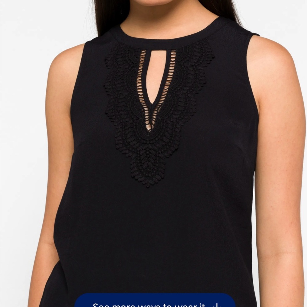 Daniel Rainn Elegant Black Sleeveless Top Size Medium